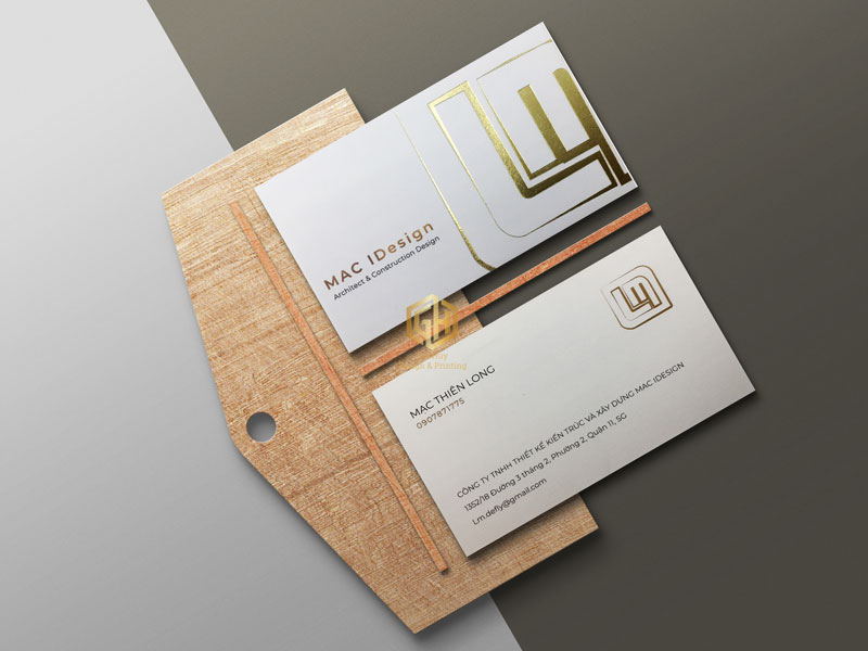 card visit ep kim tren giay my thuat
