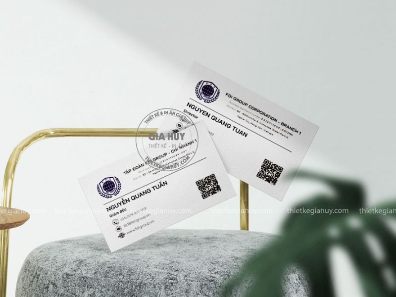 name card giám đốc có bố cục tinh tế có mã qr