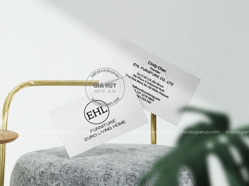 thiết kế name card trên nền giấy mỹ thuật trắng có vân sang trọng