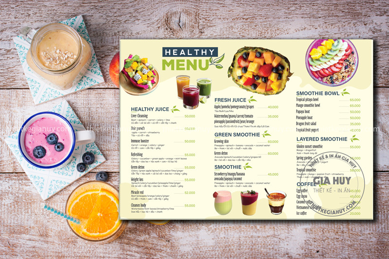 menu cac loai tra trai cay dep