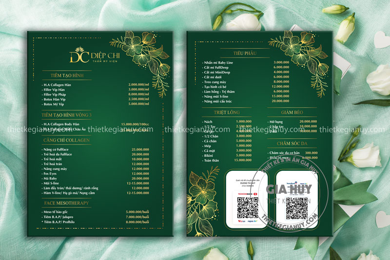 menu tham my vien viet chi