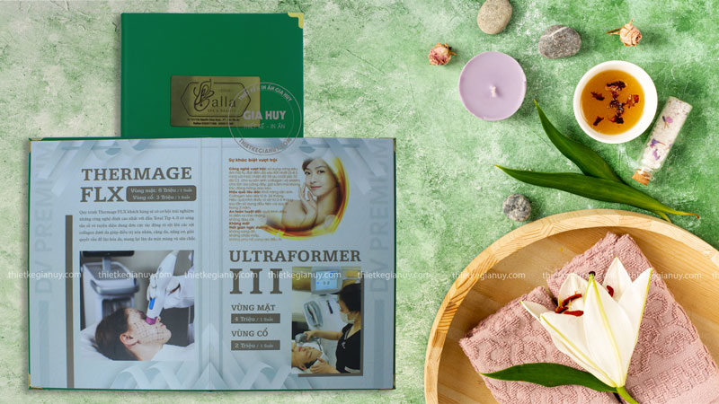 flat lay spa arrangement green background