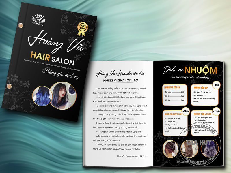 thiet ke menu hair salon