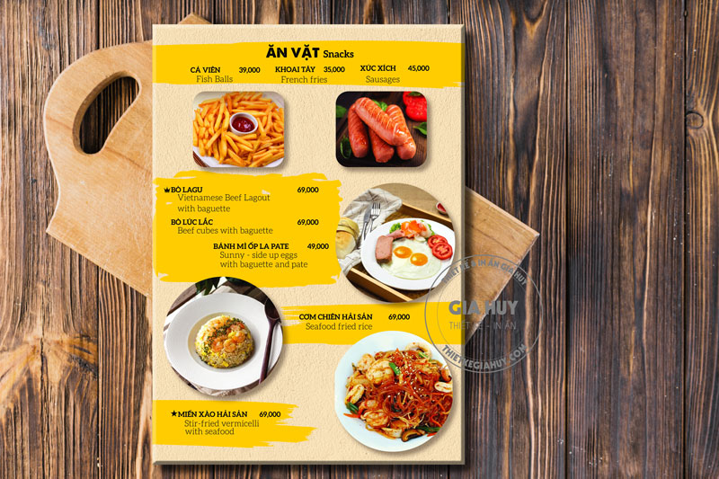 trong menu bang