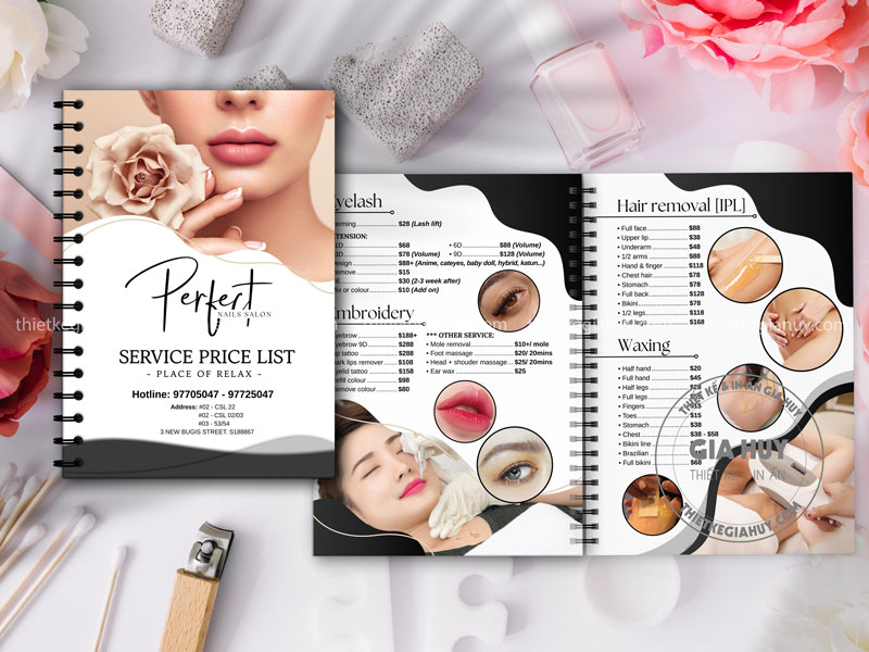 menu perfect nails