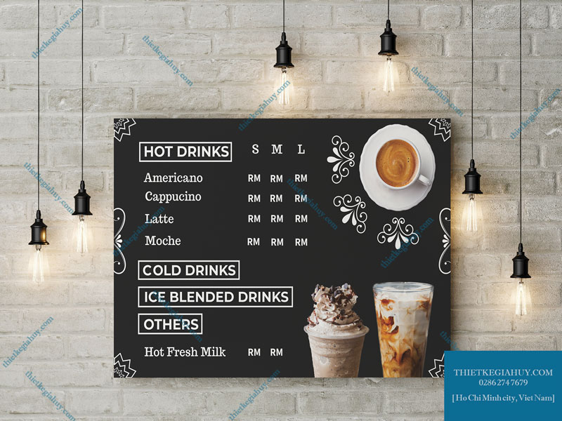 in-menu-cafe-treo-tuong