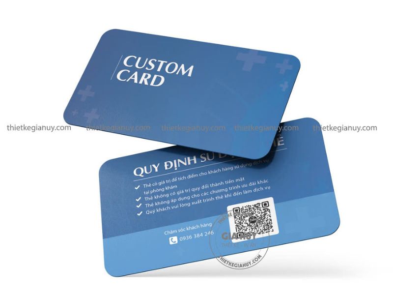 mẫu card khách hàng về quy định sử dụng thẻ
