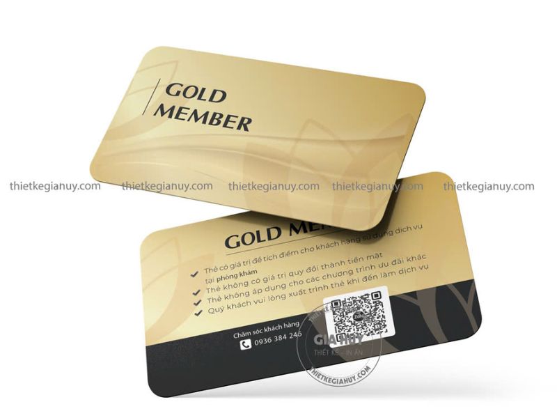mẫu thẻ thành viên cấp gold