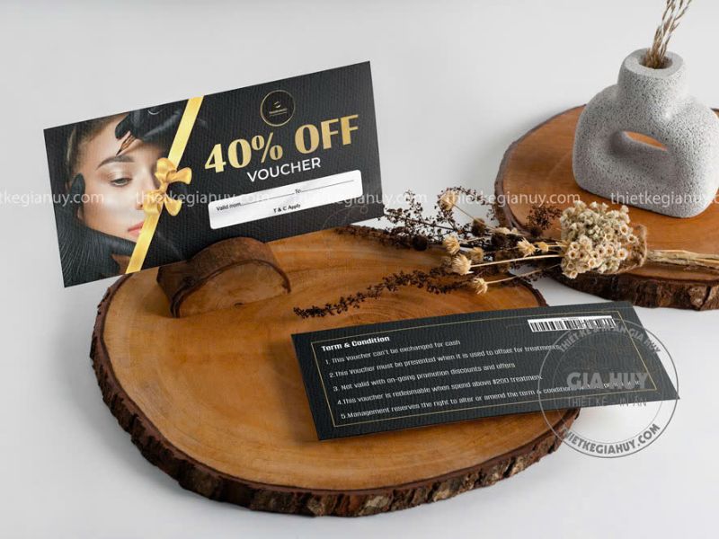 mẫu voucher giảm giá 40% thiết kế hiện đại