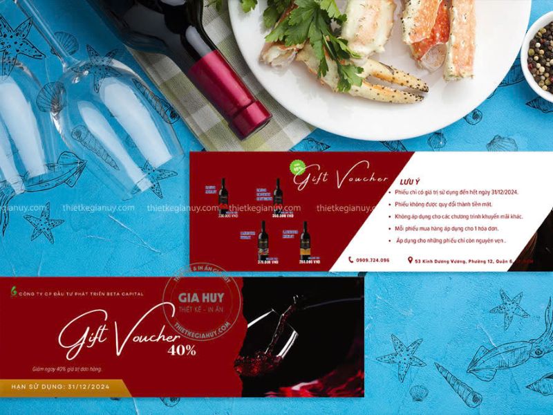 thiết kế gift voucher giảm 40%