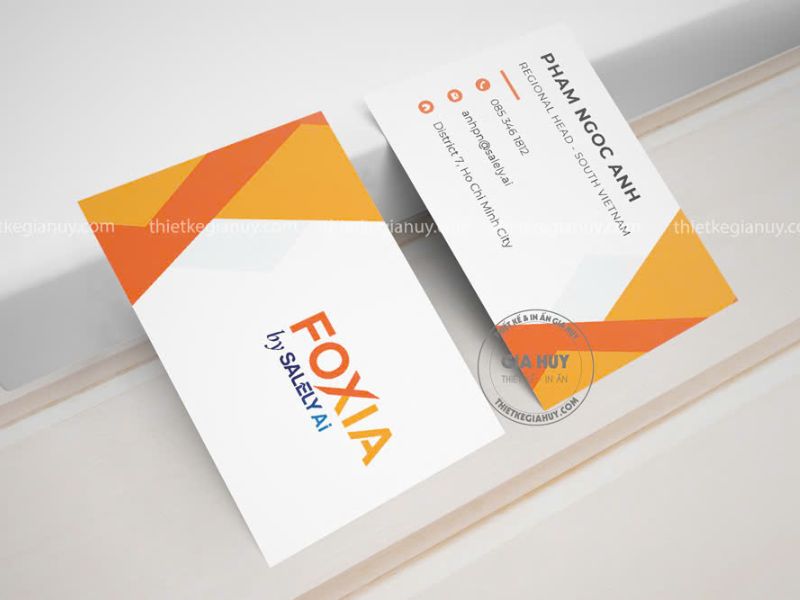 danh thiếp foxia màu cam phối trắng độc đáo